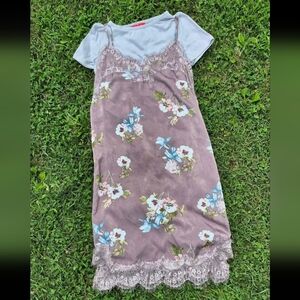 Chelsea & Violet Slip Shirt Shift Two Piece Dress - Medium